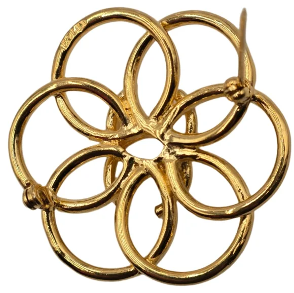 #5 Chanel Flower Brooch Centered with CC Logo, 1996
